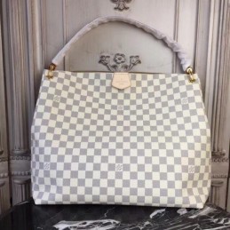 Replica Louis Vuitton White Damier Azur Beige Trim Graceful MM