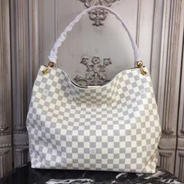 Replica Louis Vuitton White Damier Azur Beige Trim Graceful MM