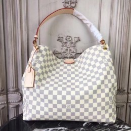 Replica Louis Vuitton White Damier Azur Pale Pink Trim Graceful MM