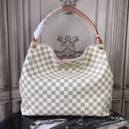 Replica Louis Vuitton White Damier Azur Pale Pink Trim Graceful MM