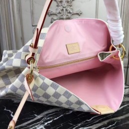 Replica Louis Vuitton White Damier Azur Pale Pink Trim Graceful MM