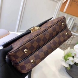 Replica Louis Vuitton Brown Damier Ebene Black Flap Clapton Bag - Style 2