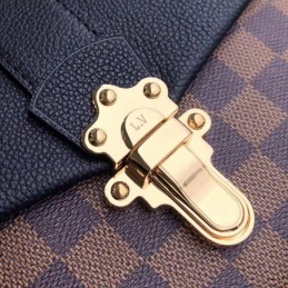 Replica Louis Vuitton Brown Damier Ebene Black Flap Clapton Bag - Style 2