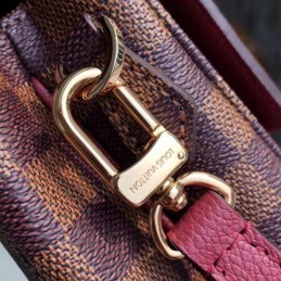 Replica Louis Vuitton Brown Damier Ebene Burgundy Flap Clapton Bag - Style 2