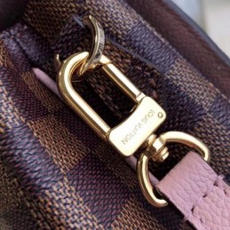 Replica Louis Vuitton Brown Damier Ebene Pale Pink Flap Clapton Bag