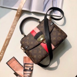 Replica Louis Vuitton Brown Monogram Red Stripe Georges BB