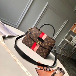 Replica Louis Vuitton Brown Monogram Red Stripe Georges BB