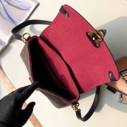 Replica Louis Vuitton Brown Monogram Red Stripe Georges BB