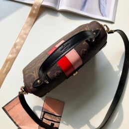 Replica Louis Vuitton Brown Monogram Red Stripe Georges BB
