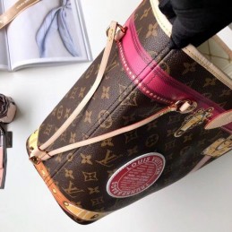 Replica Louis Vuitton Brown Monogram Floral Graphic Neverfull MM