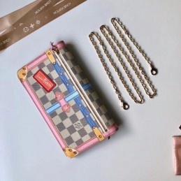 Replica Louis Vuitton White Damier Azur Multicolor Pochette Weekend Trunk