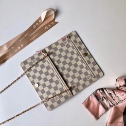 Replica Louis Vuitton White Damier Azur Multicolor Pochette Weekend Trunk