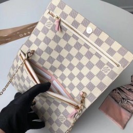 Replica Louis Vuitton White Damier Azur Multicolor Pochette Weekend Trunk