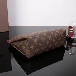 Replica Louis Vuitton Brown Monogram Burgundy Zip Trim Pallas Beauty Case
