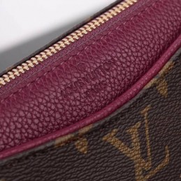 Replica Louis Vuitton Brown Monogram Burgundy Zip Trim Pallas Beauty Case