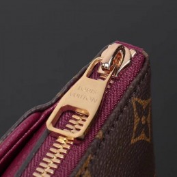 Replica Louis Vuitton Brown Monogram Burgundy Zip Trim Pallas Beauty Case