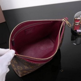 Replica Louis Vuitton Brown Monogram Burgundy Zip Trim Pallas Beauty Case