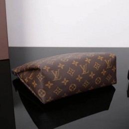 Replica Louis Vuitton Brown Monogram Black Trim Pallas Beauty Case
