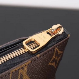 Replica Louis Vuitton Brown Monogram Black Trim Pallas Beauty Case
