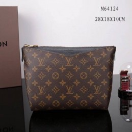 Replica Louis Vuitton Brown Monogram Black Trim Pallas Beauty Case