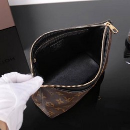 Replica Louis Vuitton Brown Monogram Black Trim Pallas Beauty Case