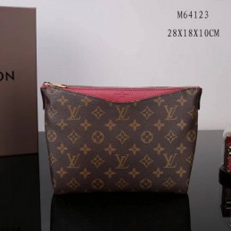 Replica Louis Vuitton Brown Monogram Red Trim Pallas Beauty Case
