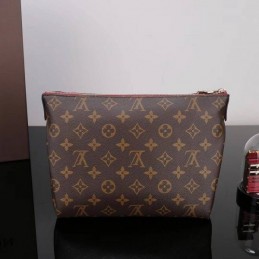 Replica Louis Vuitton Brown Monogram Red Trim Pallas Beauty Case