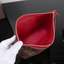 Replica Louis Vuitton Brown Monogram Red Trim Pallas Beauty Case