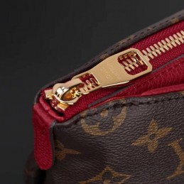 Replica Louis Vuitton Brown Monogram Red Trim Pallas Beauty Case