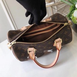 Replica Louis Vuitton Brown Monogram White Graphic Speedy BB - Style 2