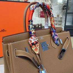 Replica Hermes Tan Twilly Handle Birkin 30 Palladium Hardware Bag