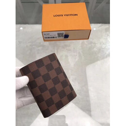 Replica Louis Vuitton Brown Damier Ebene Red Snap Victorine Wallet