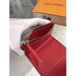 Replica Louis Vuitton Brown Damier Ebene Red Snap Victorine Wallet