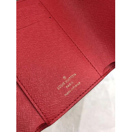 Replica Louis Vuitton Brown Damier Ebene Red Snap Victorine Wallet