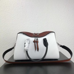 Replica Louis Vuitton White Multicolor Trim Tuileries Handbag