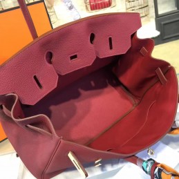 Replica Hermes Burgundy Birkin 35 Gold Hardware Bag