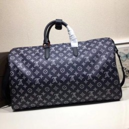 Replica Louis Vuitton Black Monogram Red LV Keepall Bandouliere 50