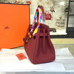 Replica Hermes Burgundy Birkin 30 Gold Hardware Bag