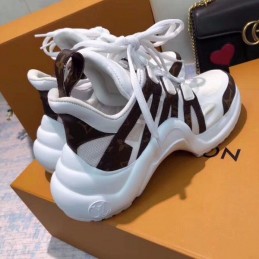 Replica Louis Vuitton White Brown Archlight Trainers Sneakers