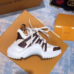 Replica Louis Vuitton White Brown Archlight Trainers Sneakers