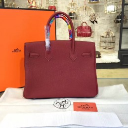 Replica Hermes Burgundy Birkin 30 Gold Hardware Bag