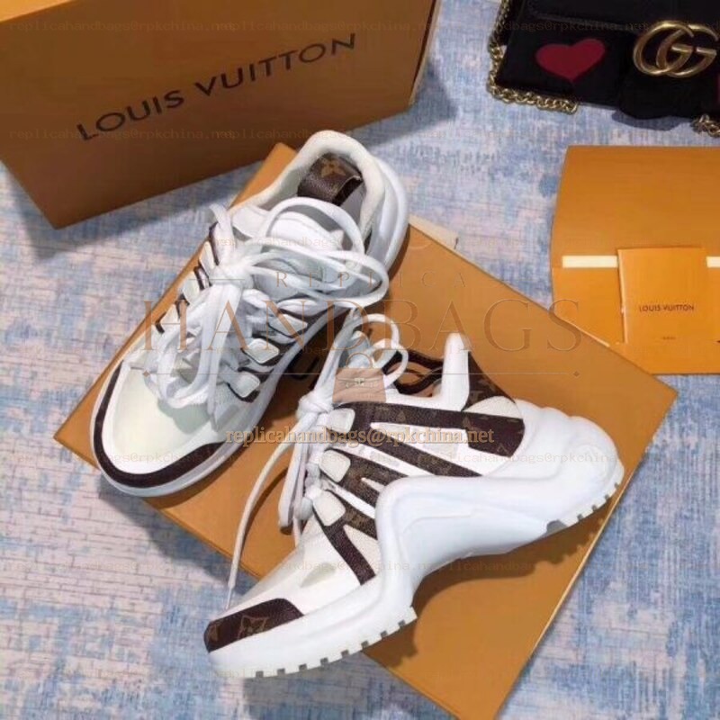 Replica Louis Vuitton White Brown Archlight Trainers Sneakers