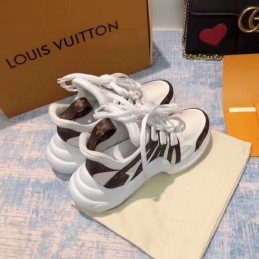 Replica Louis Vuitton White Brown Archlight Trainers Sneakers