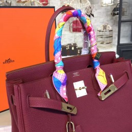Replica Hermes Burgundy Birkin 30 Gold Hardware Bag