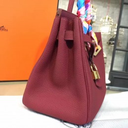 Replica Hermes Burgundy Birkin 30 Gold Hardware Bag