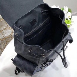 Replica Louis Vuitton Gray Monogram Blue Stripe Christopher Backpack
