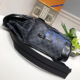 Replica Louis Vuitton Gray Monogram Blue Stripe Christopher Backpack