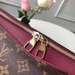 Replica Louis Vuitton Brown Monogram Burgundy Handle Pallas MM