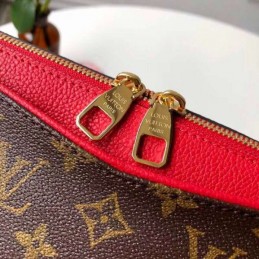 Replica Louis Vuitton Brown Monogram Red Handle Pallas MM
