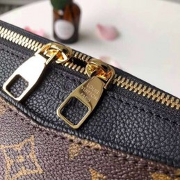 Replica Louis Vuitton Brown Monogram Black Handle Pallas MM